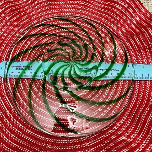VINTAGE SWIRL ART GLASS HAND BLOWN GLASS PLATE - Picture 3 of 6